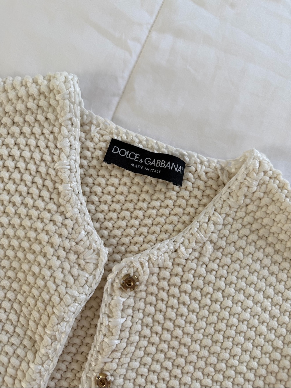 New- Dolce and Gabbana Crochet Knit Cardigan 🤍✨ - Picture 2 of 14